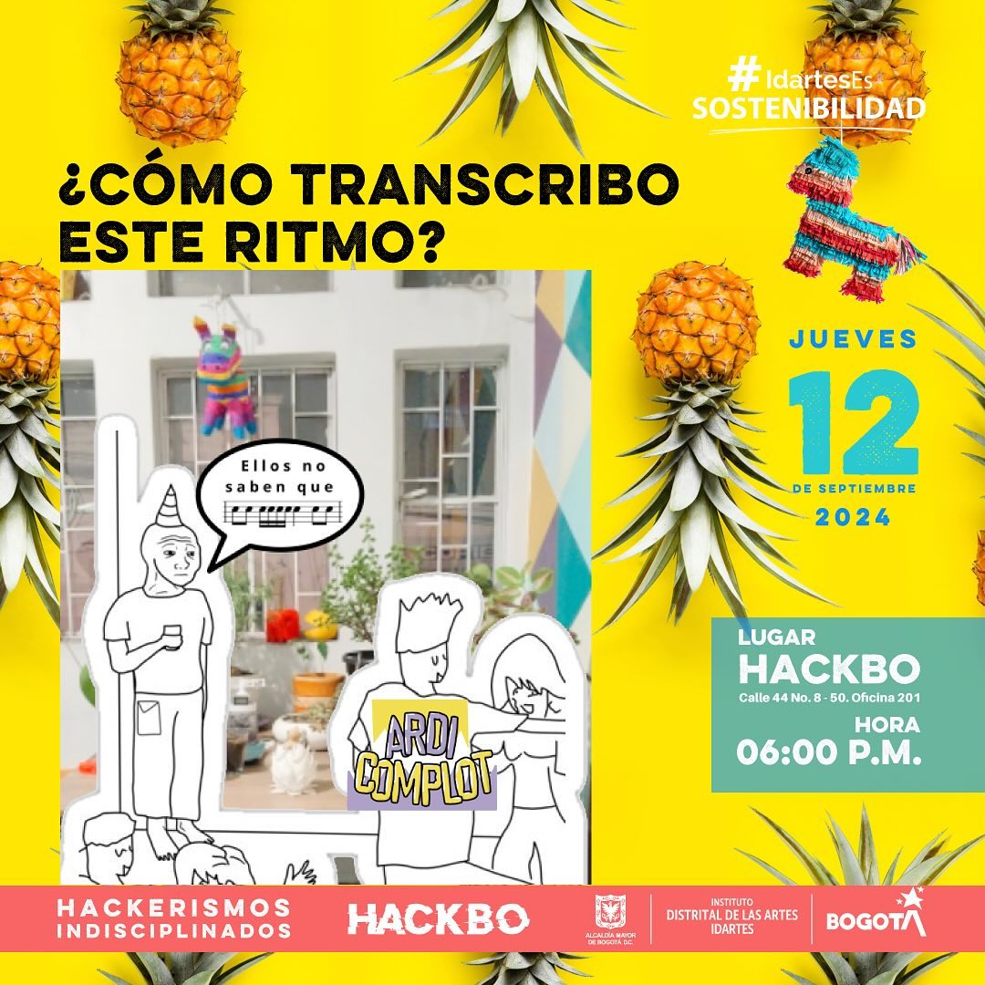 Publicidad del taller musical de Ardi Complot 12 de septiembre 2024 en Hackerismos Indisciplinados.