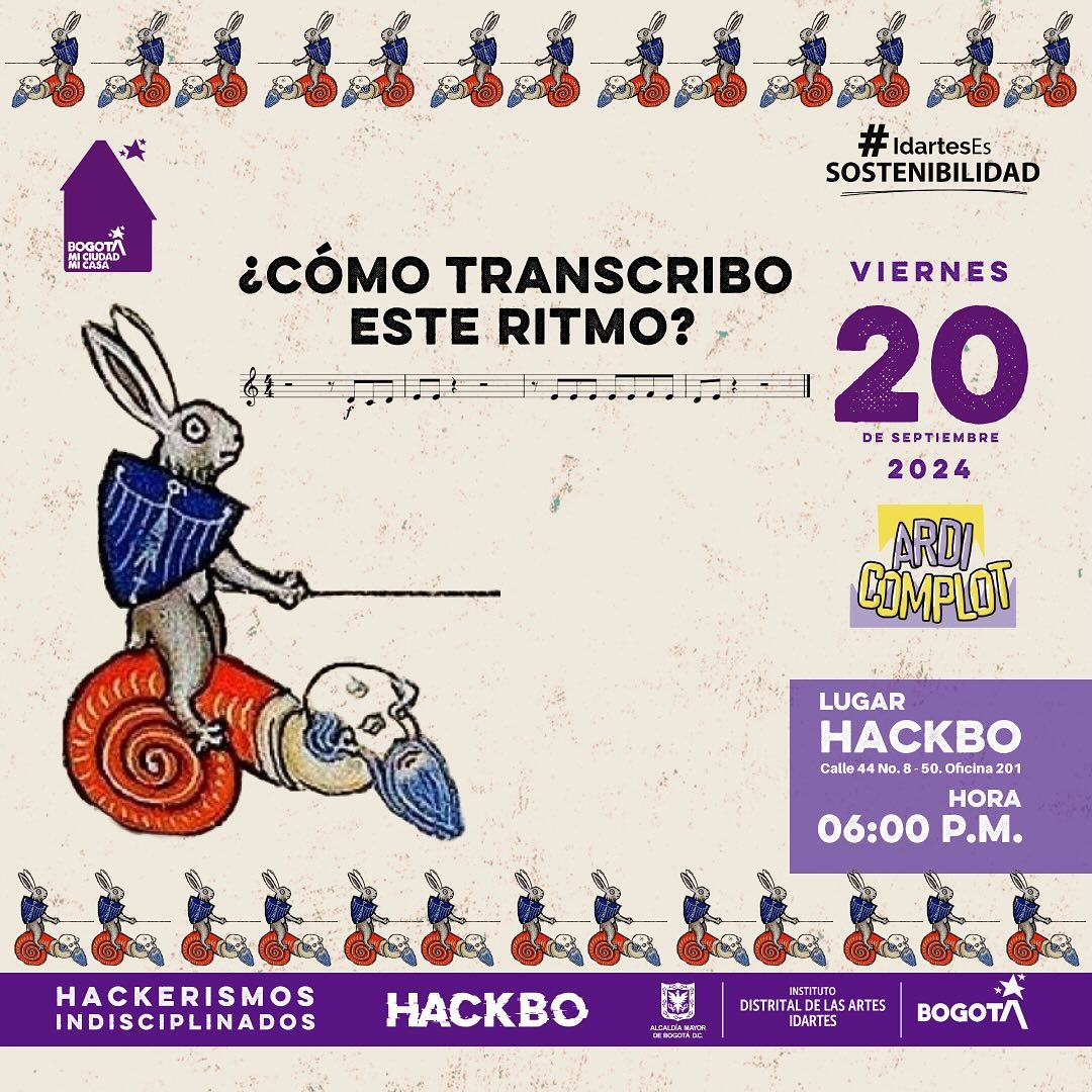 Publicidad del taller musical de Ardi Complot 20 de septiembre 2024 en Hackerismos Indisciplinados.